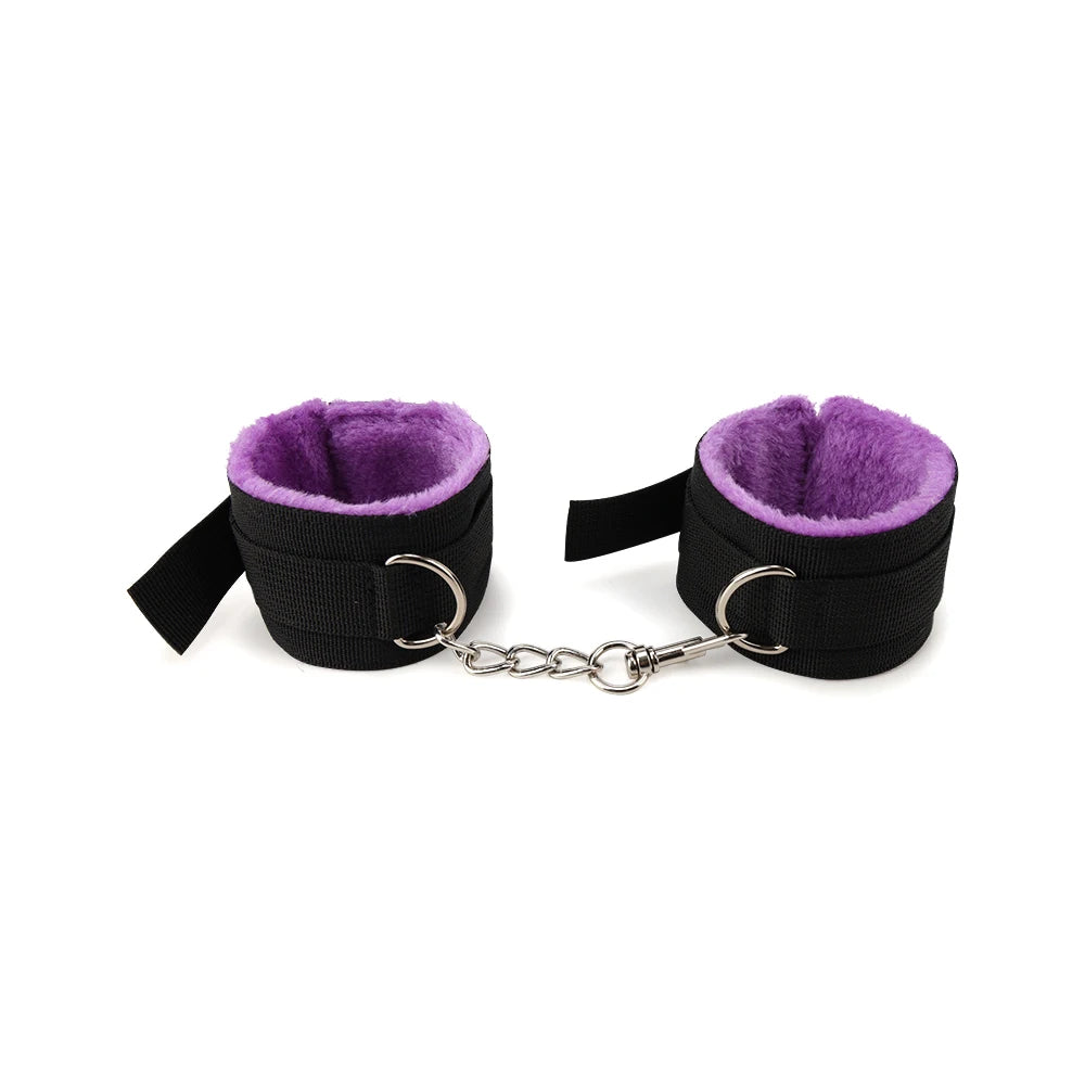 10 Pcs/set Products Erotic Adults Games Bdsm Bondage Set Handcuffs Nipple Clamps Gag Whip Rope Toys for Couples luvshop24