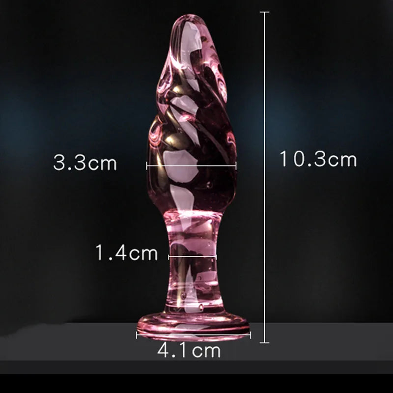 Candiway Exquisite Pink Crystal Glass Anal Plug Adult Masturbation Products Prostate Massager Erotic Toys For Couple (5 Styles) luvshop24