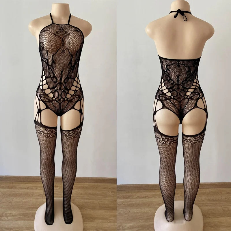 2023 the New Hollow Out Women Lingerie Full Body Stocking Fishnet Sexy Bodystocking luvshop24