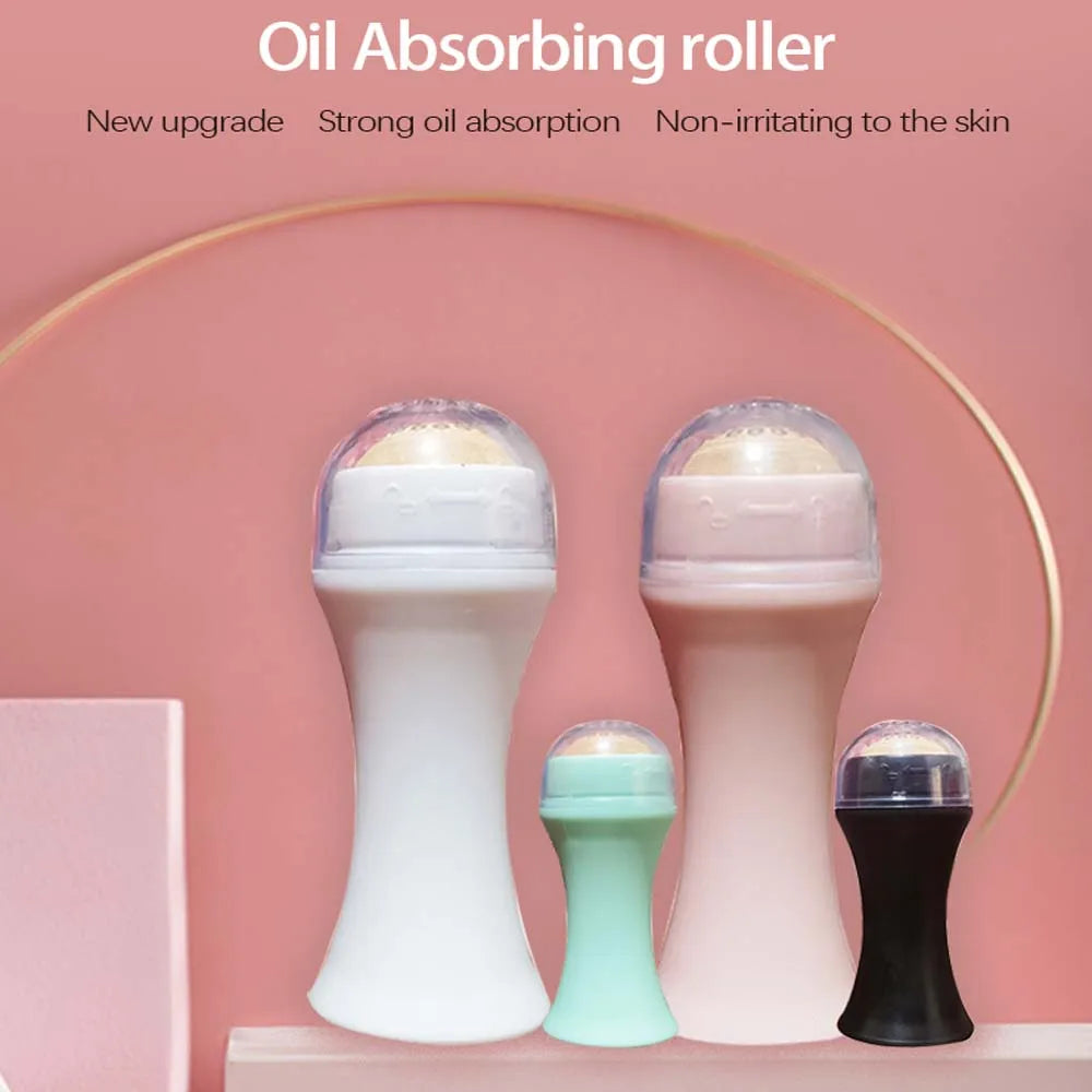 Cosmetics Facial Massage Oil Absorbing Roller Volcanic Stone Makeup Tool Massager Roller Natural Stone Oil Absorbing Roller luvshop24
