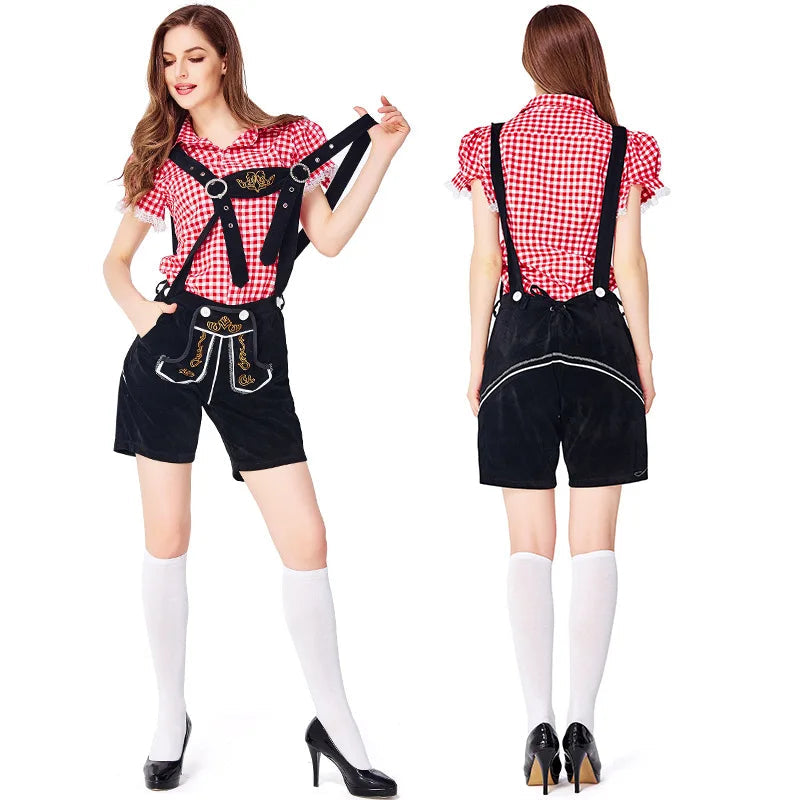 Adult Women German Oktoberfest Lederhosen Costume Bavaria Traditional Festival Beer Party Beer Fancy Dress luvshop24