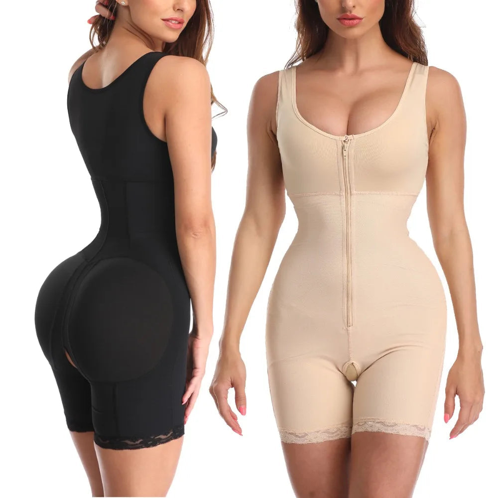 Zip Waist Lace Slimming Shaper Corset Control Shapewear Butt Lifter Strap Body Shaper Underwear Bodysuit Women Plus Size S-6xl luvshop24