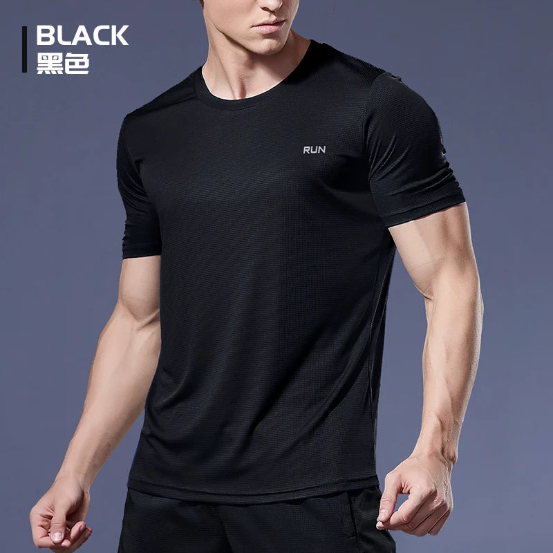Sport Shirt 2024 Summer New 100% Polyester White Solid T Shirt Men Causal O-neck Basic T-shirt Male High Quality Running Tops luvshop24