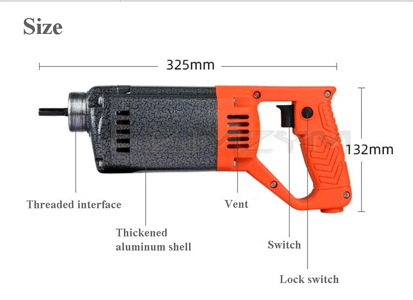 Z1D-50-1L 220V 1250W Hand-held Concrete Vibrator + 1.5M Vibrating Spear Industrial Portable Plug-in Vibrator Concrete Vibrator luvshop24