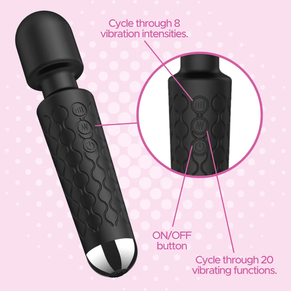 USB Rechargeable Personal Body Wellness Wand Massager Stick Vibrator Powerful G-Spot Mini AV Wand Vibrator for Women Masturbator luvshop24