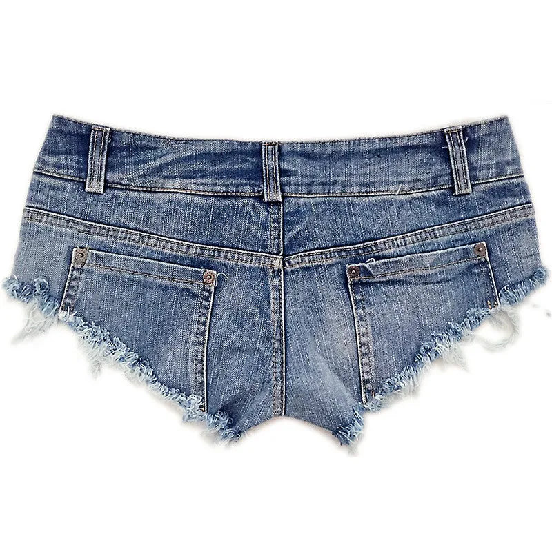 2025 Sexy Women's Jeans Denim Booty Shorts Clubwear Super Short Feminino Skinny Hole Low Waist Short luvshop24