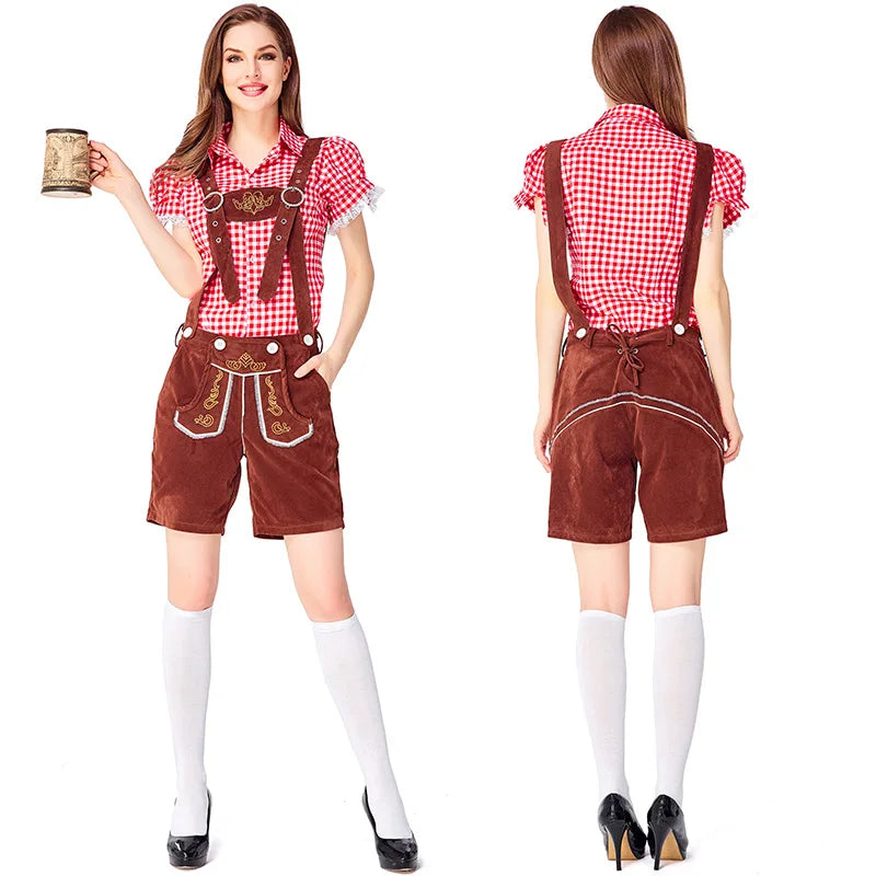 Adult Women German Oktoberfest Lederhosen Costume Bavaria Traditional Festival Beer Party Beer Fancy Dress luvshop24