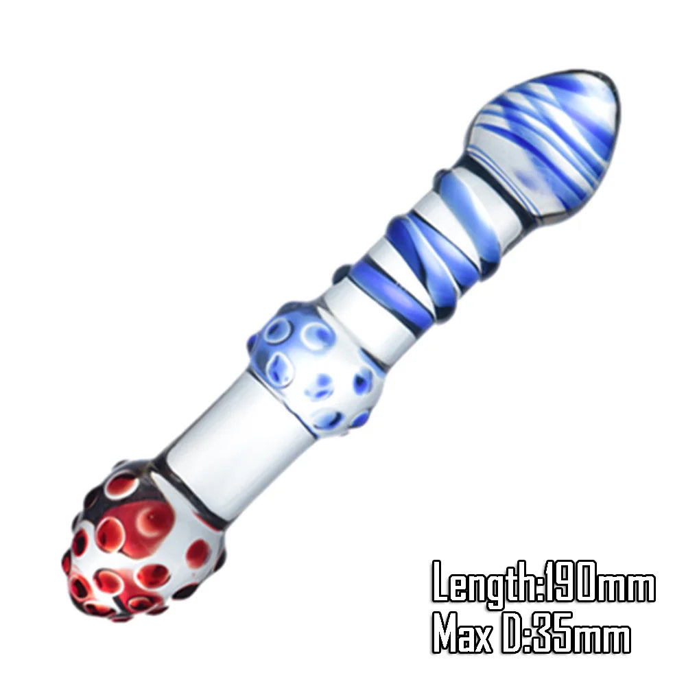 Pyrex Glass Dildo Fake Penis Crystal Anal Beads Butt Plug Prostate Massager G Spot Female Masturbation Toys luvshop24