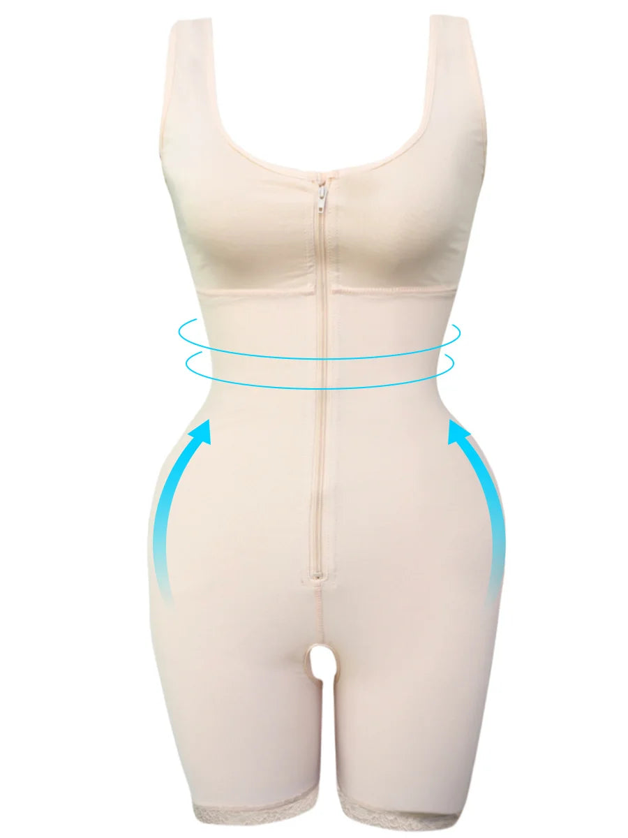 Zip Waist Lace Slimming Shaper Corset Control Shapewear Butt Lifter Strap Body Shaper Underwear Bodysuit Women Plus Size S-6xl luvshop24