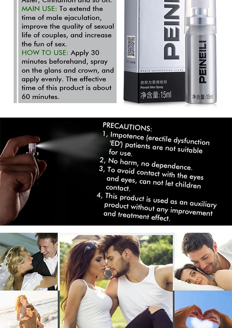 Effective Delay Spray for Men Male Anti Premature Ejaculation Penis Enlargment Prolong 60 Minutes Long Lasting Excitement luvshop24