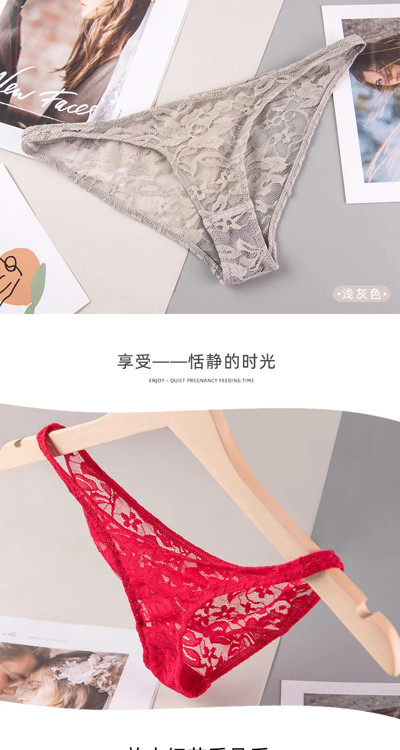 Women's Underwear Sexy Lace Panties Fashion Transparent Comfortable Briefs Low Waist Seamless Underpants Female Sexy Lingerie luvshop24