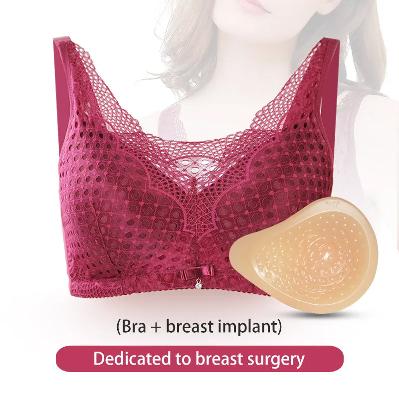2048 Mastectomy Bras M L XL XXL XXXL One-piece Underwear Soft And Comfortable Silicone Breast Bra With Cotton Pockets luvshop24