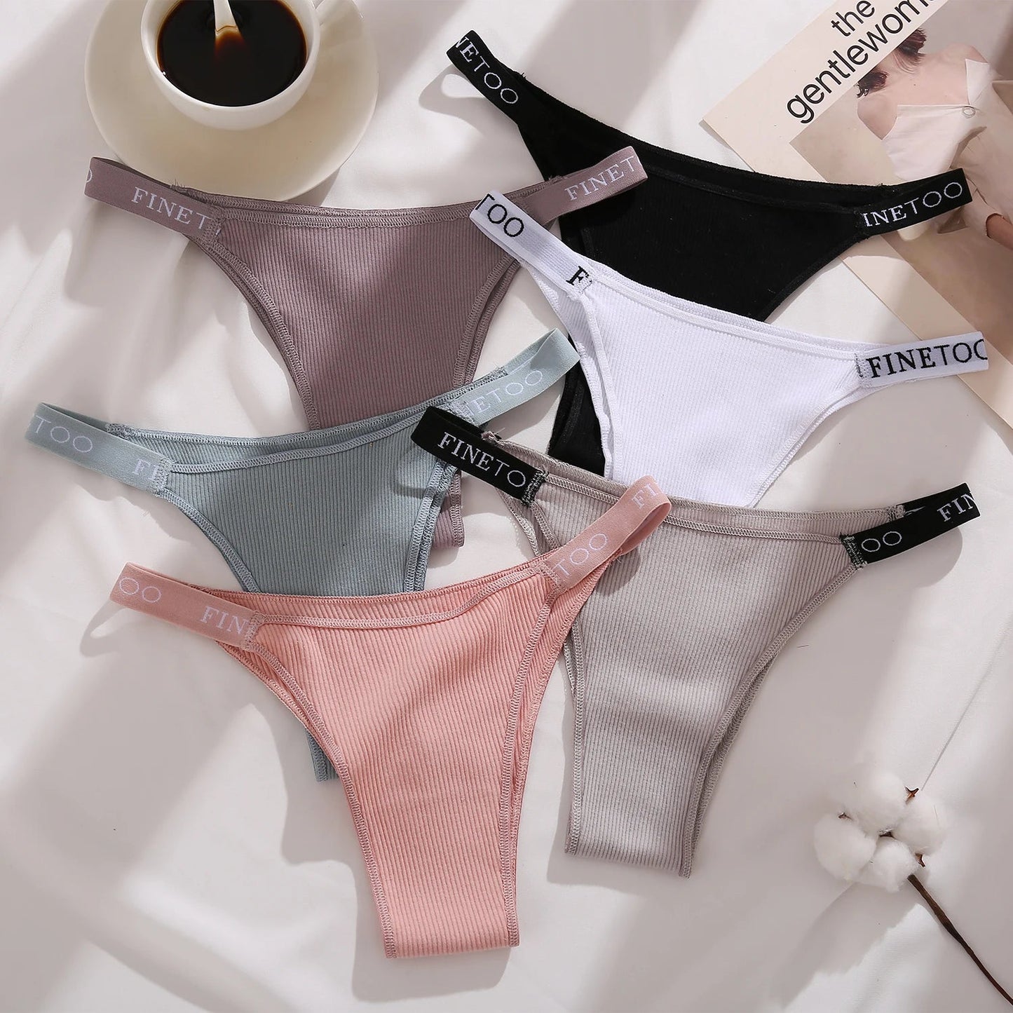 5PCS/Set Sexy Lingerie Women Cotton Panties Finetoo Letter Low Waist Female Briefs Underwear Comfort Underpants Women Intimates luvshop24