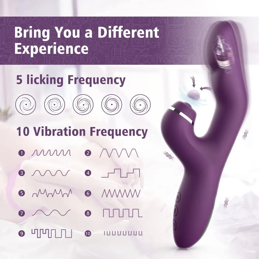 3 in 1 Female Vaginal Masturbation Tools Sucking Licking Vibrator G-Spot Clitoral Stimulation Heating Rabbit Vibrator for Women luvshop24