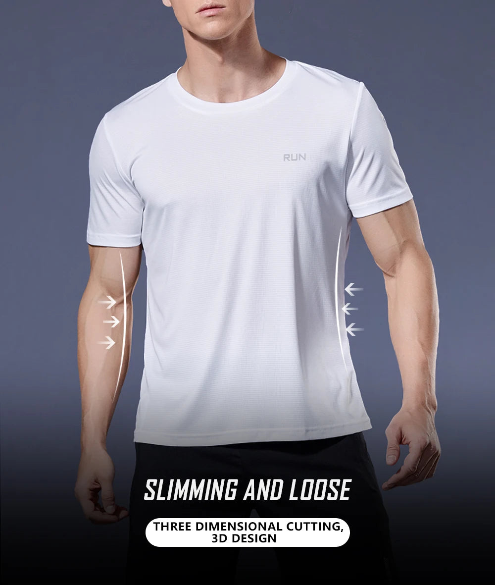 Sport Shirt 2024 Summer New 100% Polyester White Solid T Shirt Men Causal O-neck Basic T-shirt Male High Quality Running Tops luvshop24
