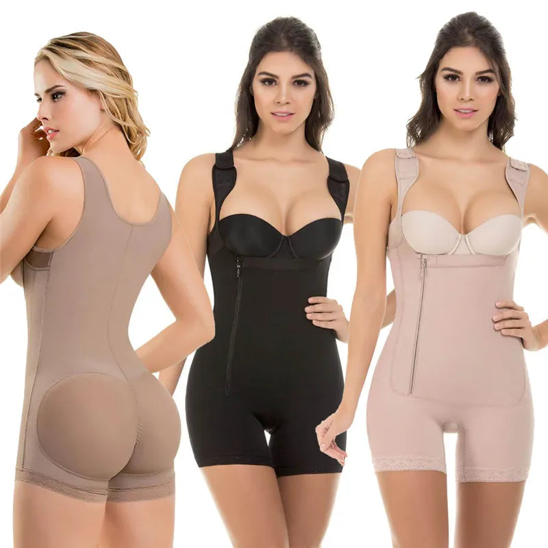 Zip Waist Lace Slimming Shaper Corset Control Shapewear Butt Lifter Strap Body Shaper Underwear Bodysuit Women Plus Size S-6xl luvshop24