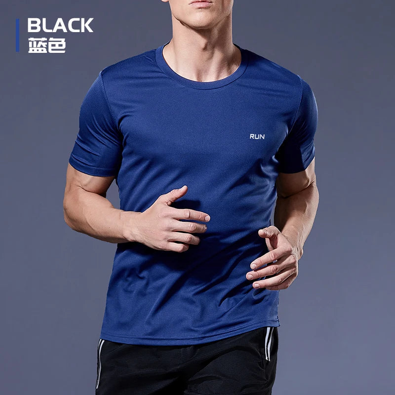 Sport Shirt 2024 Summer New 100% Polyester White Solid T Shirt Men Causal O-neck Basic T-shirt Male High Quality Running Tops luvshop24