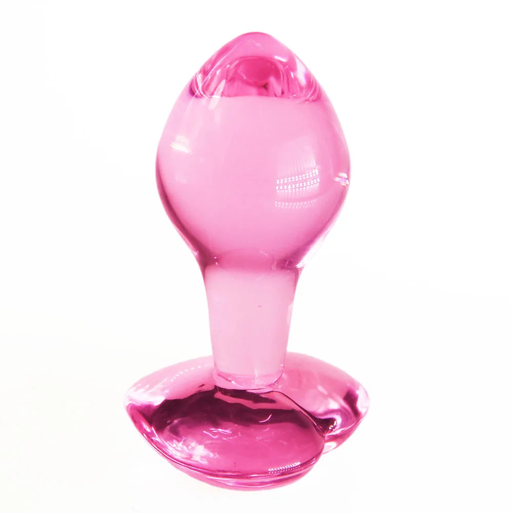 Heart Gem Anal Plug Exquisite Pink Crystal Glass Adult Masturbation Products Prostate Massager Erotic Toys For Couple Lesbian luvshop24