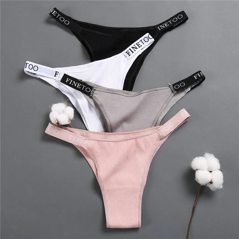 5PCS/Set Sexy Lingerie Women Cotton Panties Finetoo Letter Low Waist Female Briefs Underwear Comfort Underpants Women Intimates luvshop24