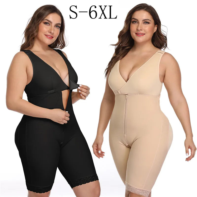 Zip Waist Lace Slimming Shaper Corset Control Shapewear Butt Lifter Strap Body Shaper Underwear Bodysuit Women Plus Size S-6xl luvshop24