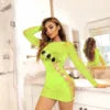 Sexy Sparker Rhinestone Nylon Dresses Girl Fishnet Body Stocking Women Long Sleeve Crystal Hollow Out Bodystockings Lingerie luvshop24