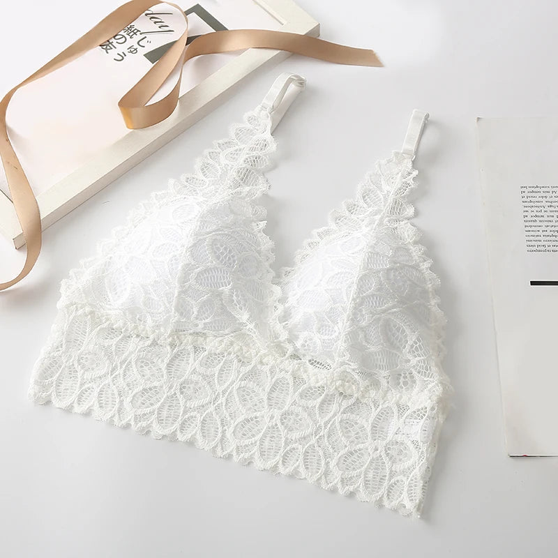 Lace Sexy Lingerie Wireless Bra For Women Padded Push Up Bralette Female Brassiere Soft Backless Fashion Bras Underwear luvshop24