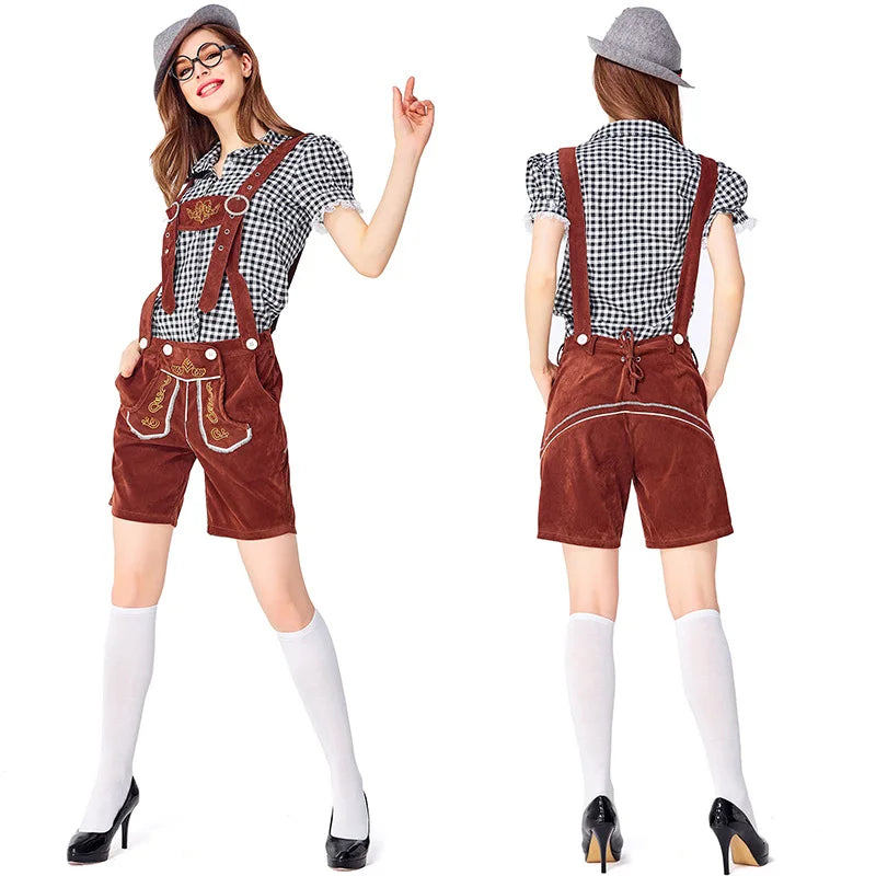 Adult Women German Oktoberfest Lederhosen Costume Bavaria Traditional Festival Beer Party Beer Fancy Dress luvshop24