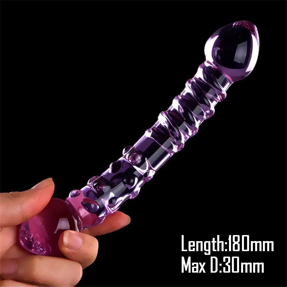 Pyrex Glass Dildo Fake Penis Crystal Anal Beads Butt Plug Prostate Massager G Spot Female Masturbation Toys luvshop24