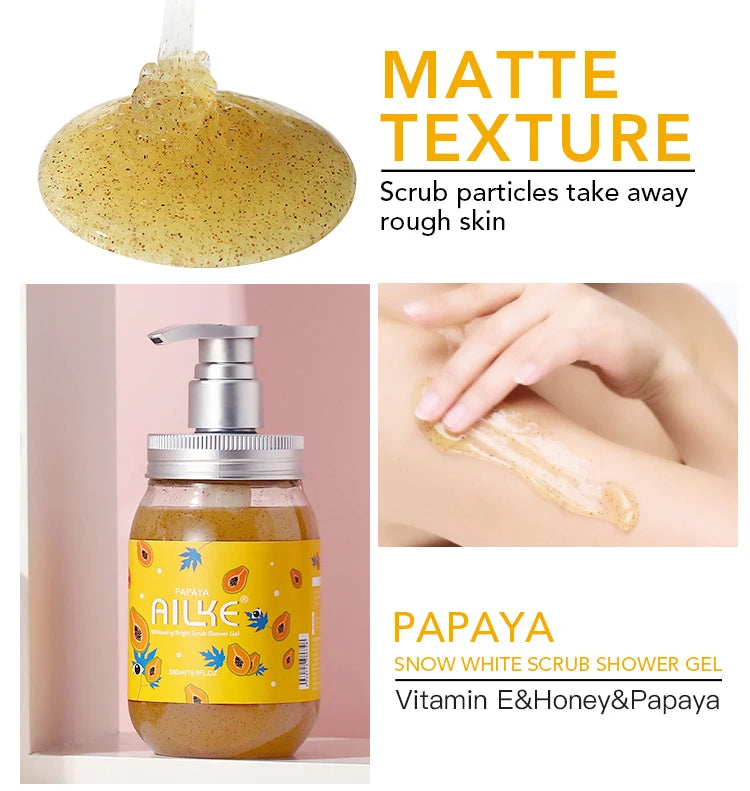 AILKE Shower Gel women Cleaning Whitening Roses Body Wash Perfume lotion Scrub fragrant Moisturizing summer bath foam female luvshop24