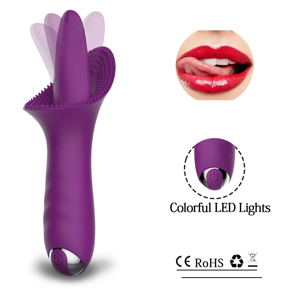 Nipple Clitoris Stimulation Tongue Licking for Wome Silicone Vibrator Female Tongue Licking Toy Tongue Clitoris Massage Tool luvshop24