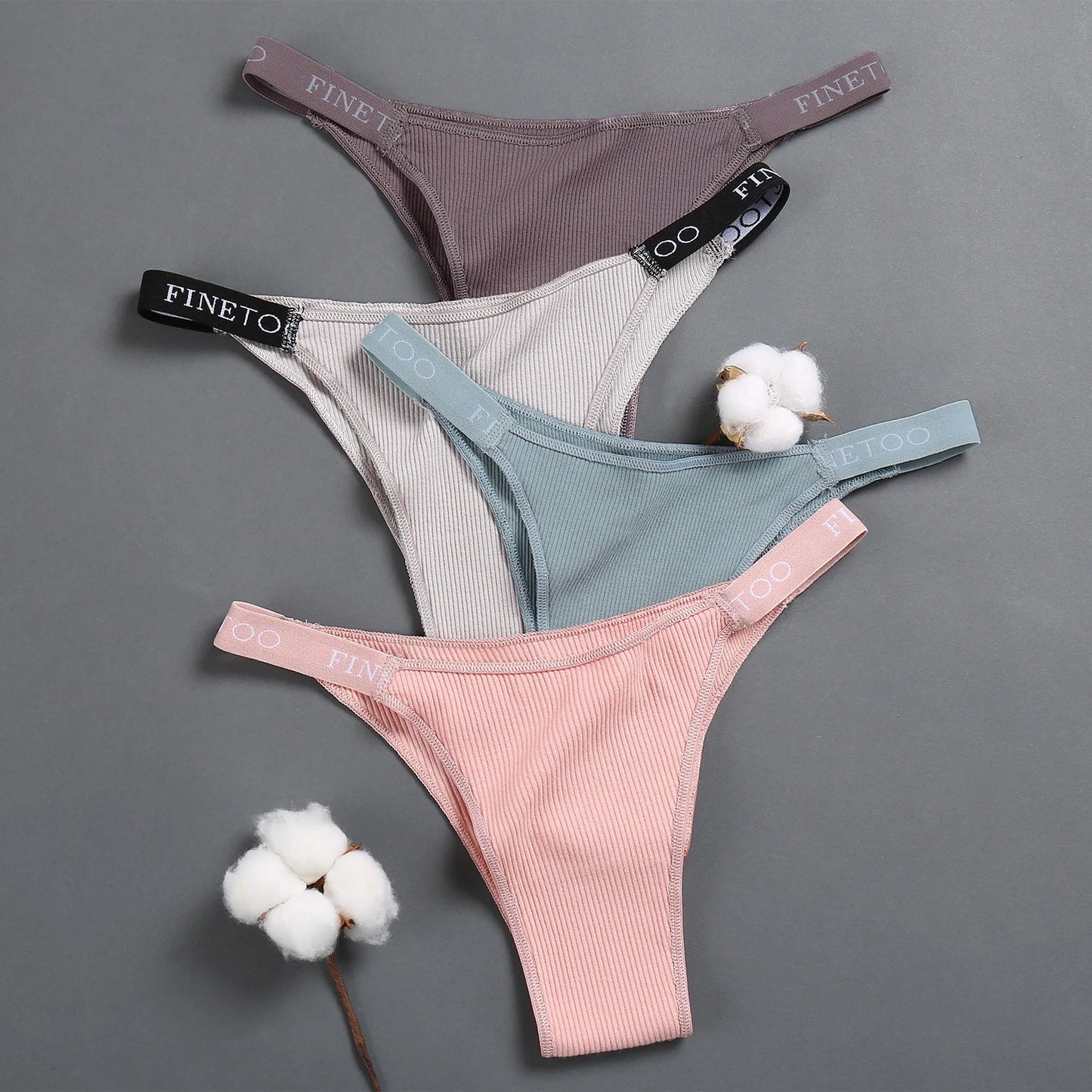 5PCS/Set Sexy Lingerie Women Cotton Panties Finetoo Letter Low Waist Female Briefs Underwear Comfort Underpants Women Intimates luvshop24