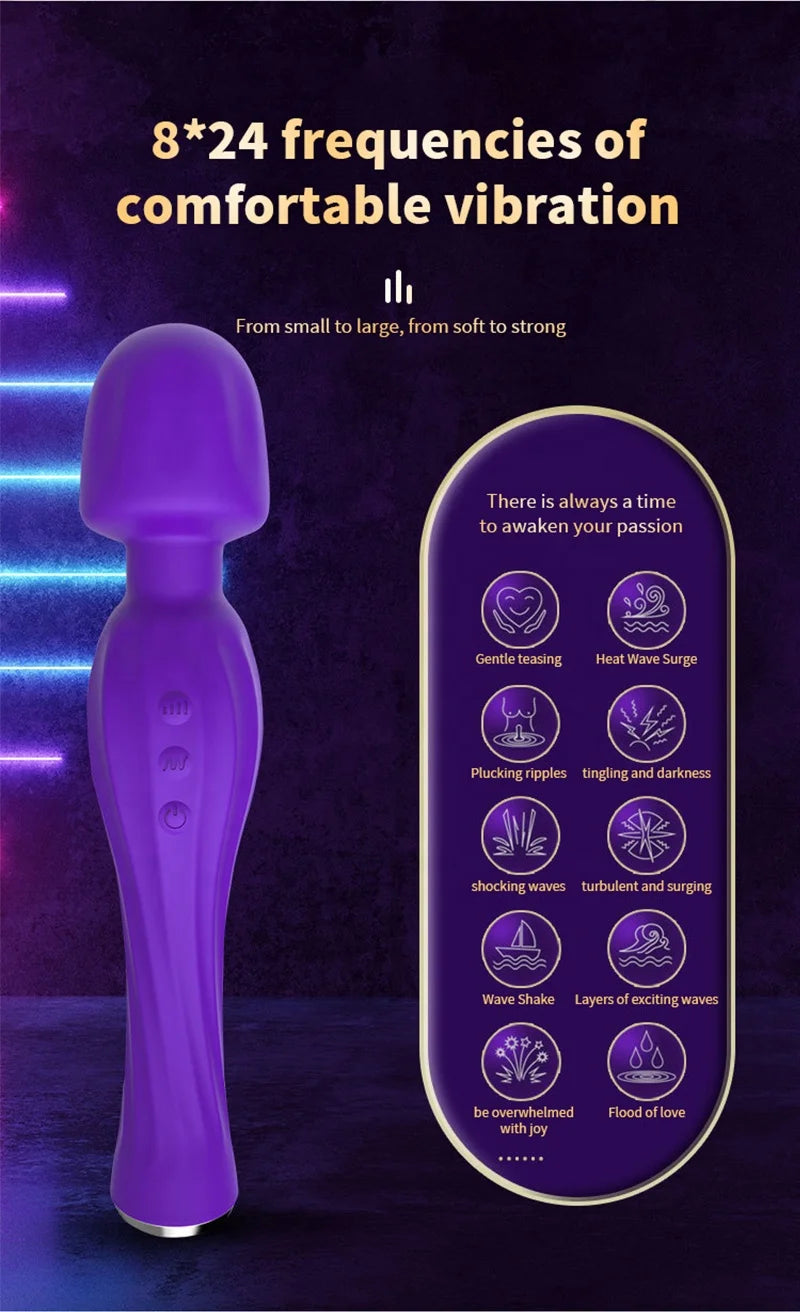 Hot Selling Adult Products USB Rechargeable Powerful Clitoral Stimulation AV Wand Massager Vibrator for Women luvshop24