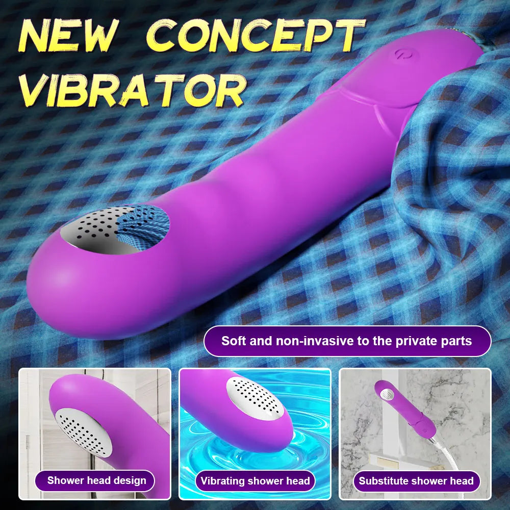 Wireless Av Wand Massager Clitoral Vagina and Anal Stimulation for Girls with Shower Head Soft Silicone Vibrator luvshop24