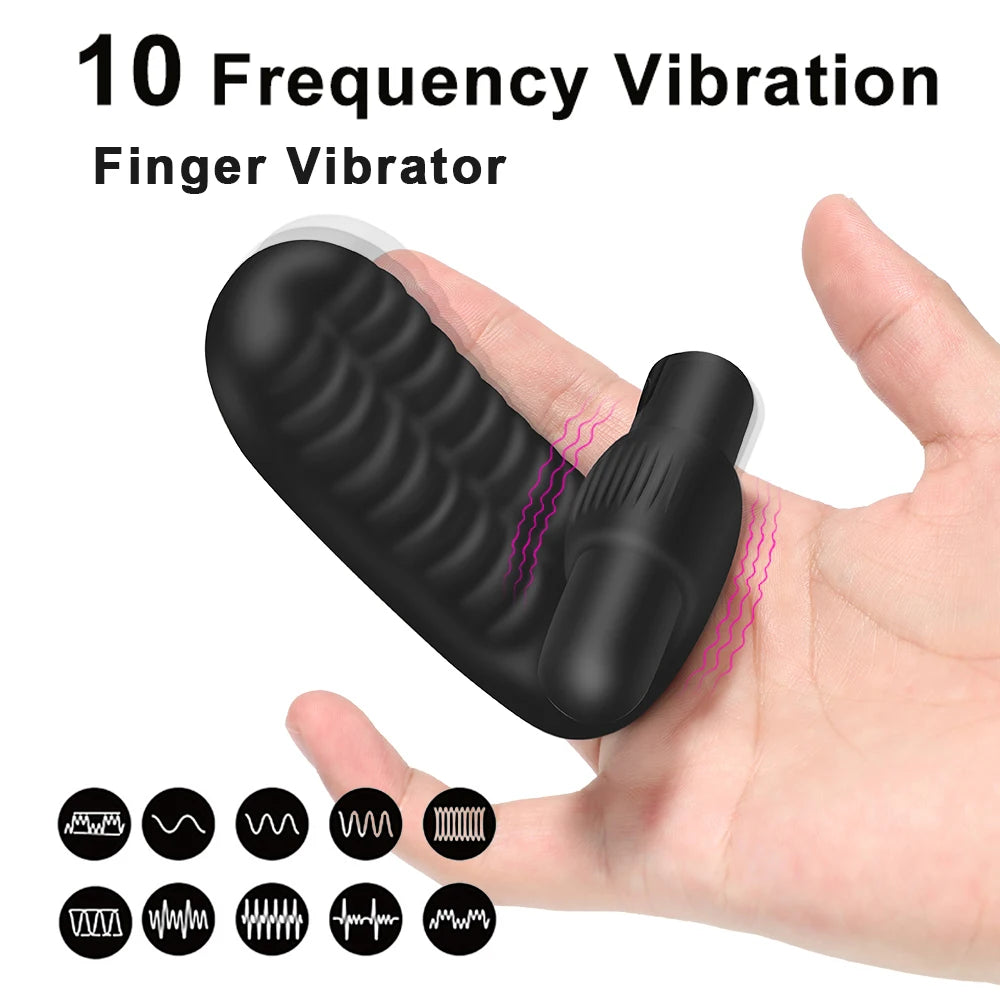 Sex Toys Finger Sleeve Vibrator G Spot Massage Clit Stimulate Female Masturbator For Women Lesbian Orgasm Adult Products luvshop24