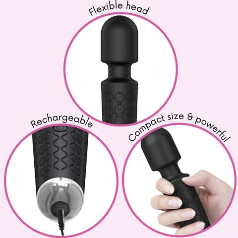USB Rechargeable Personal Body Wellness Wand Massager Stick Vibrator Powerful G-Spot Mini AV Wand Vibrator for Women Masturbator luvshop24