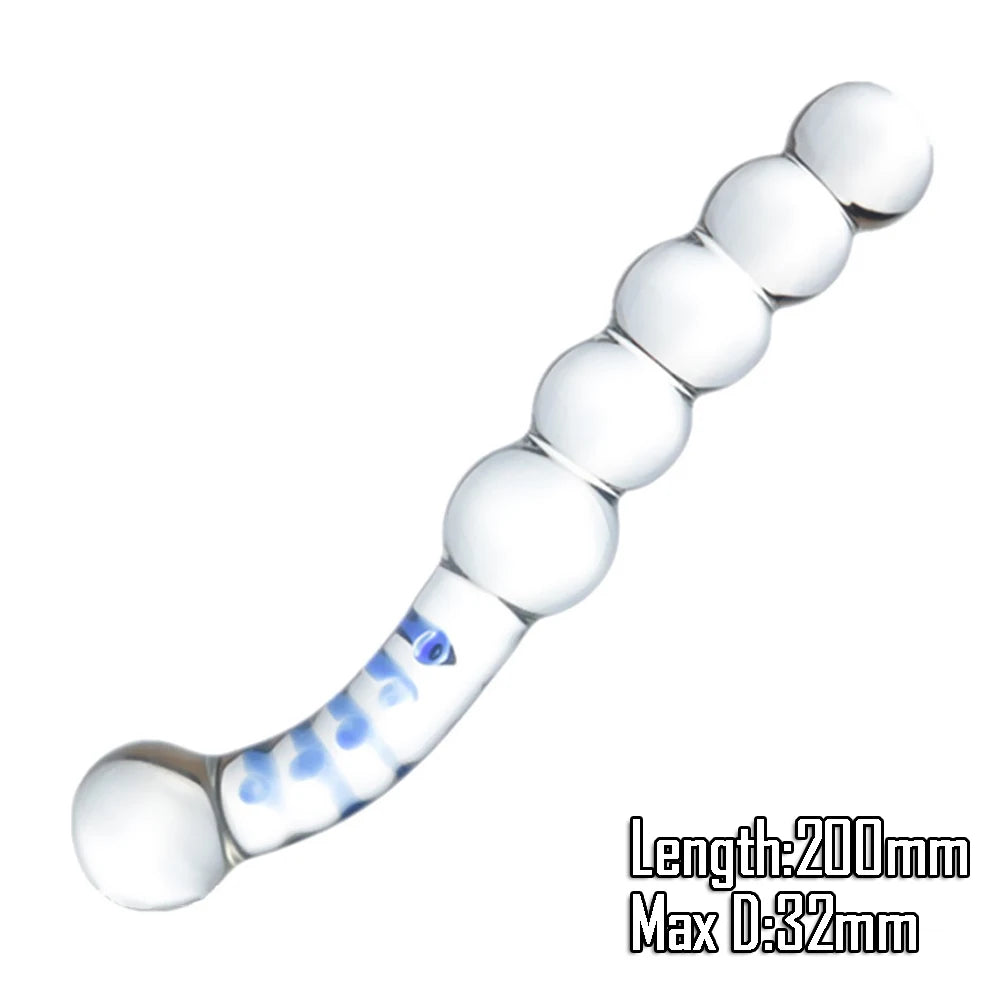 Pyrex Glass Dildo Fake Penis Crystal Anal Beads Butt Plug Prostate Massager G Spot Female Masturbation Toys luvshop24