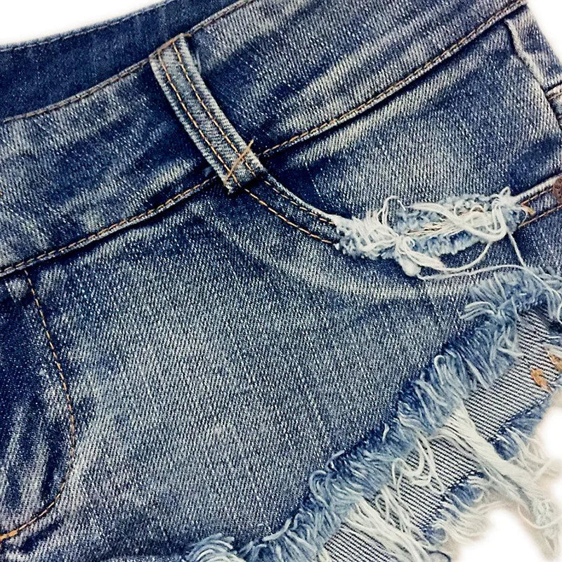 2025 Sexy Women's Jeans Denim Booty Shorts Clubwear Super Short Feminino Skinny Hole Low Waist Short luvshop24