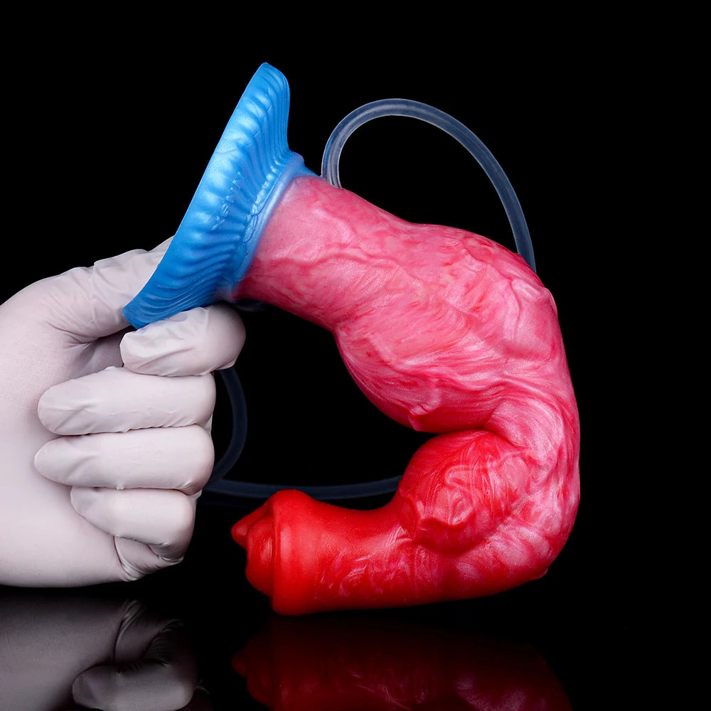 NNSX Dual Knot Dog Ejaculation Dildo With Inflatable Anal Plug Toys Animal Squirting Anal Dildos Erotic Products for Men Women luvshop24
