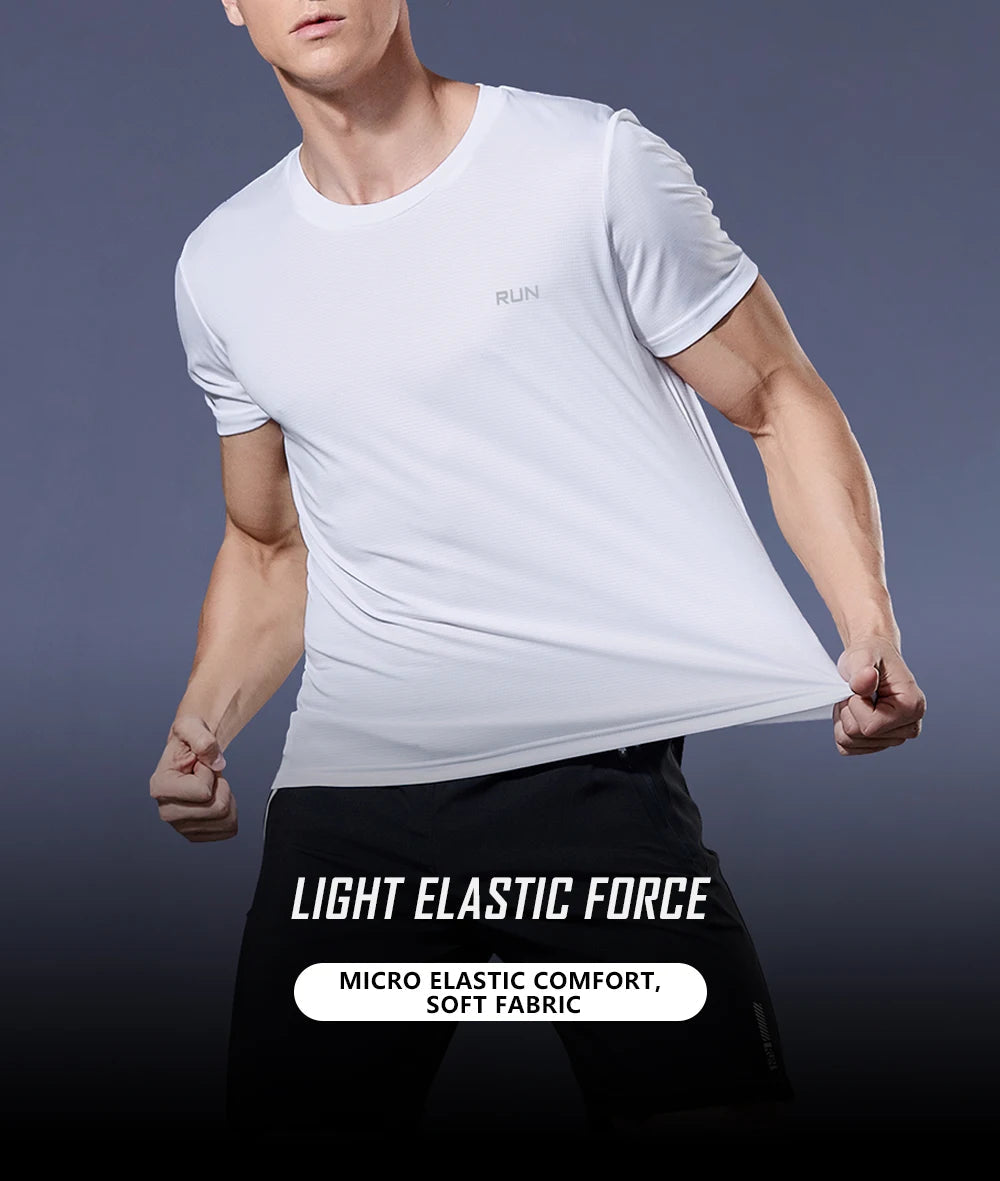 Sport Shirt 2024 Summer New 100% Polyester White Solid T Shirt Men Causal O-neck Basic T-shirt Male High Quality Running Tops luvshop24