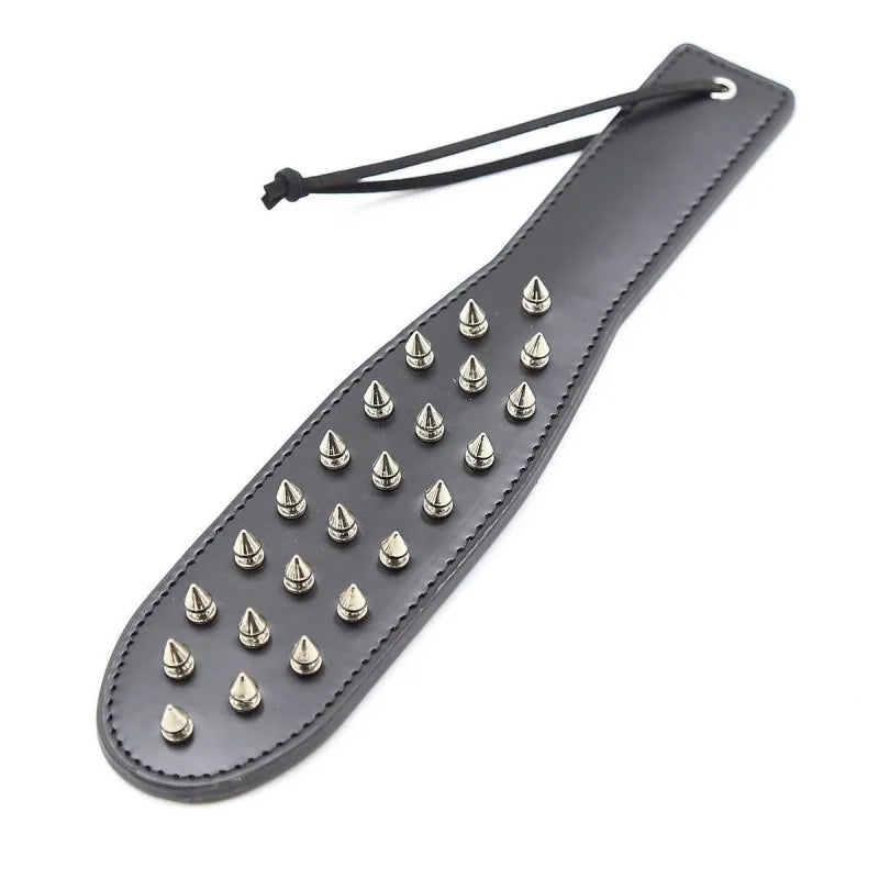 141G Metal Leather Erotic Toys for Foreplay Flirting Punishment Spanking Whip Sexual Abuse Hand Slap Props Rivet BDSM SM luvshop24