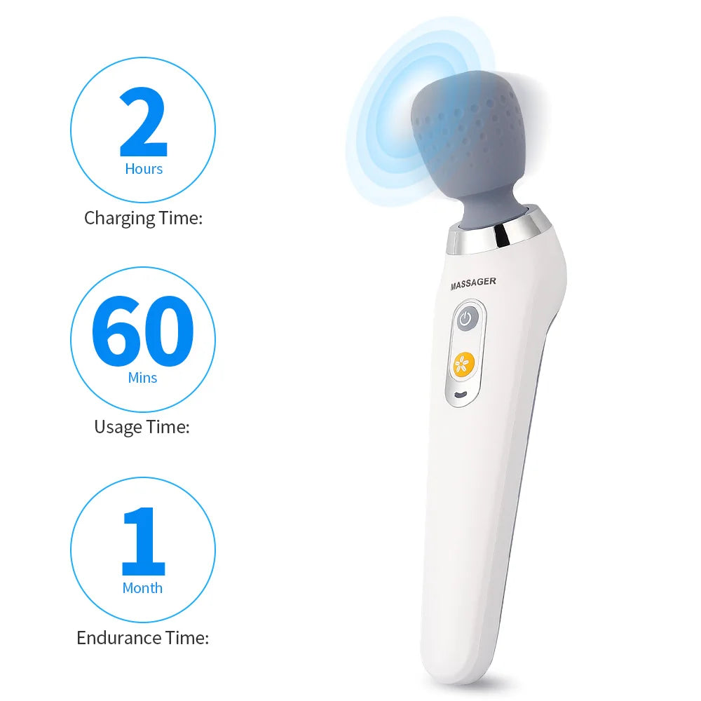 USB Handheld Electric Wand Massager High Frequency Vibration Body Neck Back Muscle Relax Vibrating Deep Tissue Massage Machine luvshop24