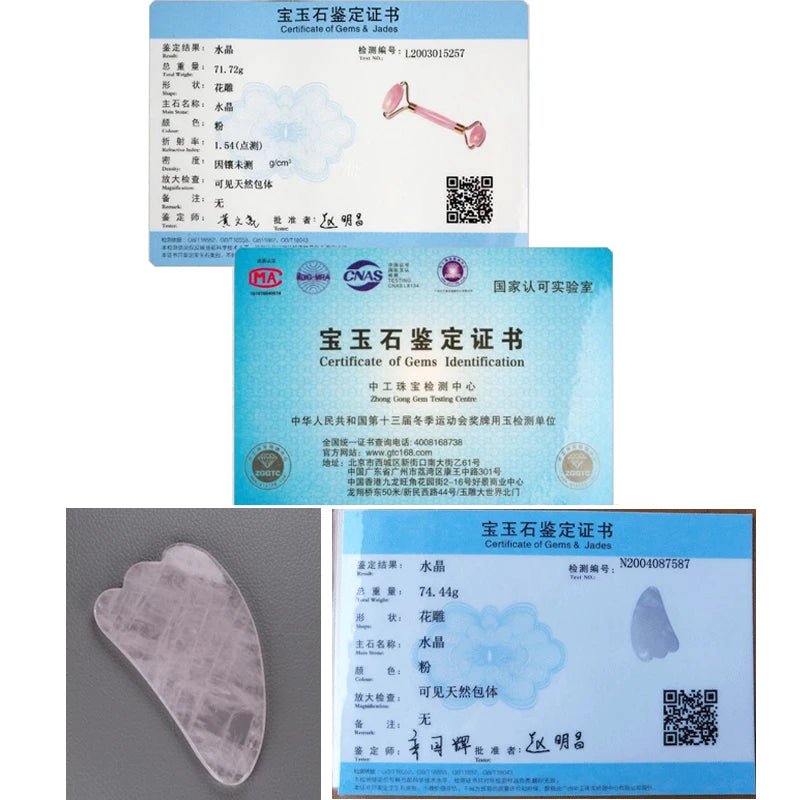 Rose Quartz Face Jade Roller Massagers Guasha Set Gua Sha Tools Natural Stone Gouache Scraper For Facial Massage Beauty Tool luvshop24