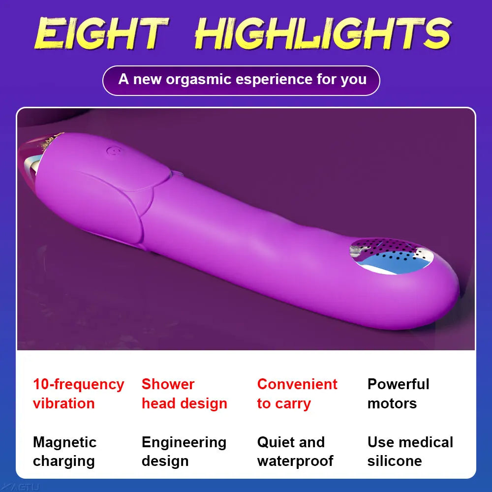 Wireless Av Wand Massager Clitoral Vagina and Anal Stimulation for Girls with Shower Head Soft Silicone Vibrator luvshop24
