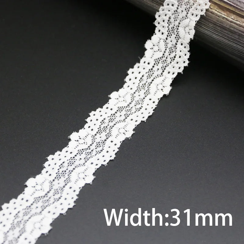 (5 meters/lot) white elastic lace Fabric underwear stretch laces Trim DIY Crafts Sewing luvshop24