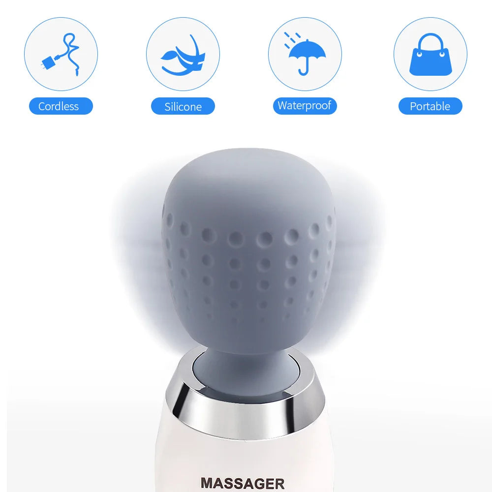 USB Handheld Electric Wand Massager High Frequency Vibration Body Neck Back Muscle Relax Vibrating Deep Tissue Massage Machine luvshop24