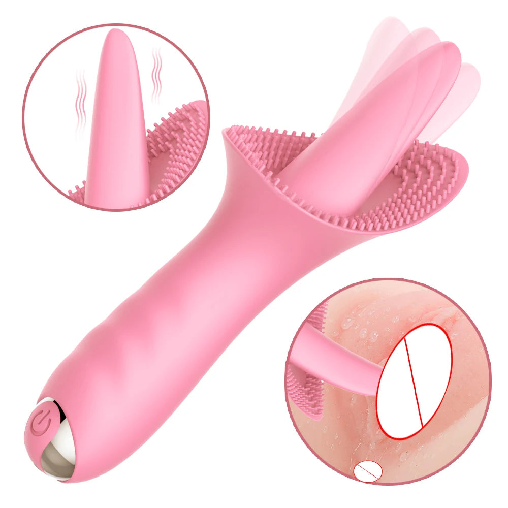 Nipple Clitoris Stimulation Tongue Licking for Wome Silicone Vibrator Female Tongue Licking Toy Tongue Clitoris Massage Tool luvshop24