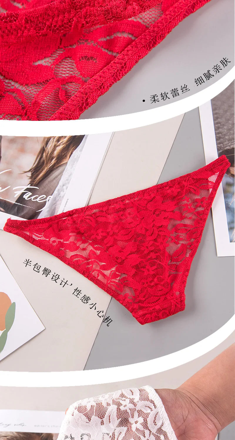 Women's Underwear Sexy Lace Panties Fashion Transparent Comfortable Briefs Low Waist Seamless Underpants Female Sexy Lingerie luvshop24