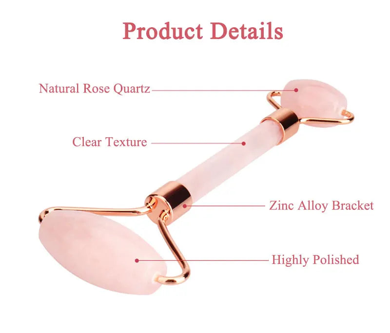 Rose Quartz Face Jade Roller Massagers Guasha Set Gua Sha Tools Natural Stone Gouache Scraper For Facial Massage Beauty Tool luvshop24