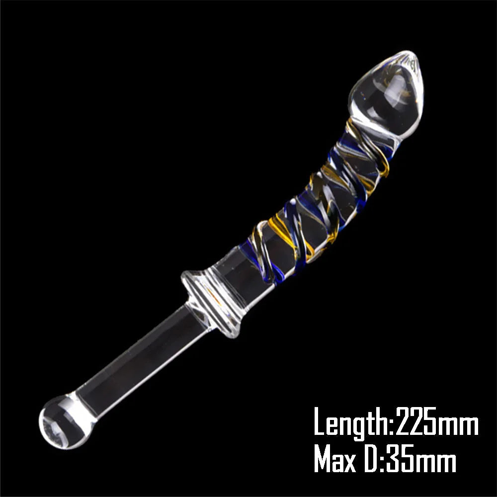 Pyrex Glass Dildo Fake Penis Crystal Anal Beads Butt Plug Prostate Massager G Spot Female Masturbation Toys luvshop24