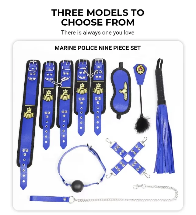 2022 New 9 Piece Sexuels Bondage Leather Restraint Set Erotic Nurse Role Flirting Suits Bdsm Adult Cos Games luvshop24